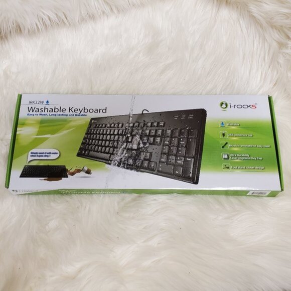 I-Rocks IRK32W-BK Black Washable Durable Ergonomic Keyboard - Picture 3 of 8